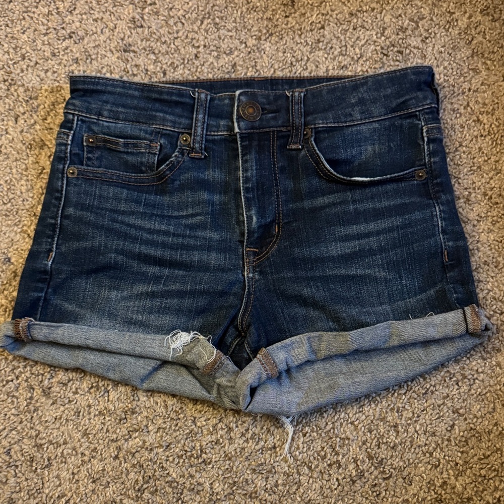 American Eagle Outfitters High Rise Indigo Jean Shorts